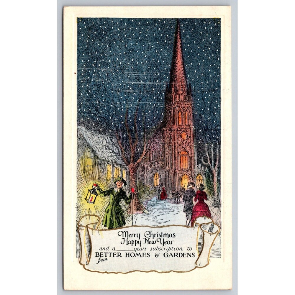 Postcard Merry Christmas Happy New Year Better Homes and Gardens Subscription